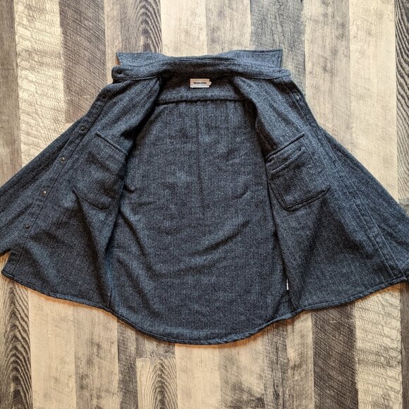 Taylor Stitch Explorer Shirt Coal Herringbone Grey Wool Small - Picture 3 of 8